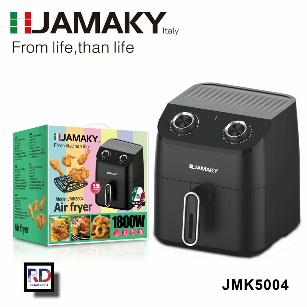 Jamaky Air Fryer Without Oil 1800W 5.5L Black - jmk 5004