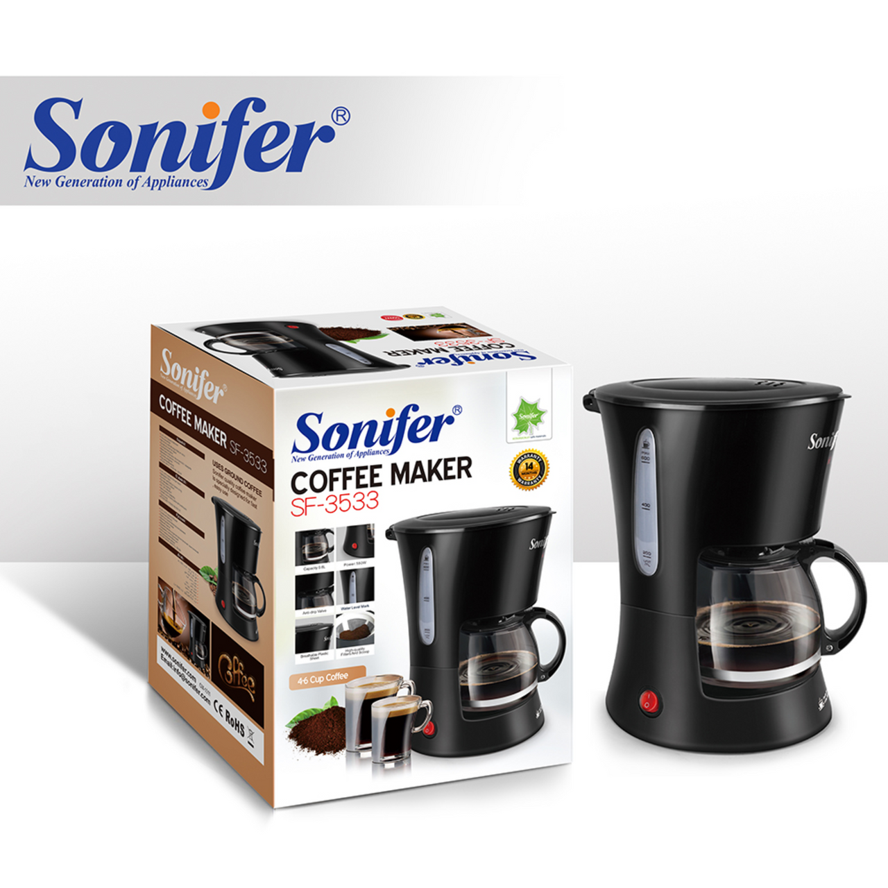 Sonifer Coffee Maker 600ml 550W SF-3533